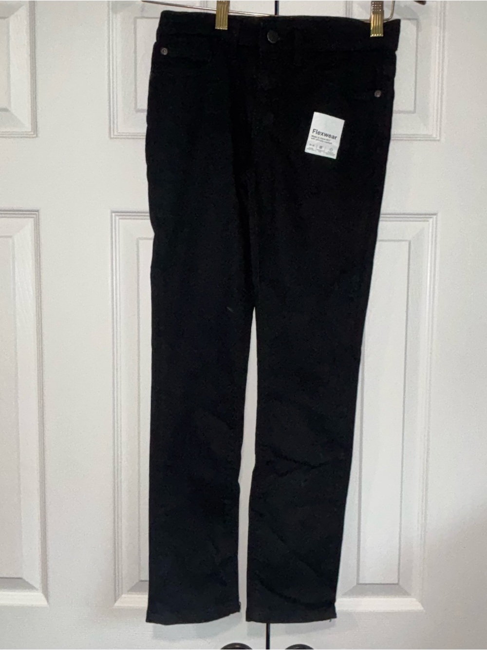NWOT Sonoma Boys Black Slim Straight Skinny Pants Flexwear Size 10 Adjustable